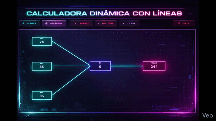 CALCULADORA DINÁMICA CON LÍNEAS