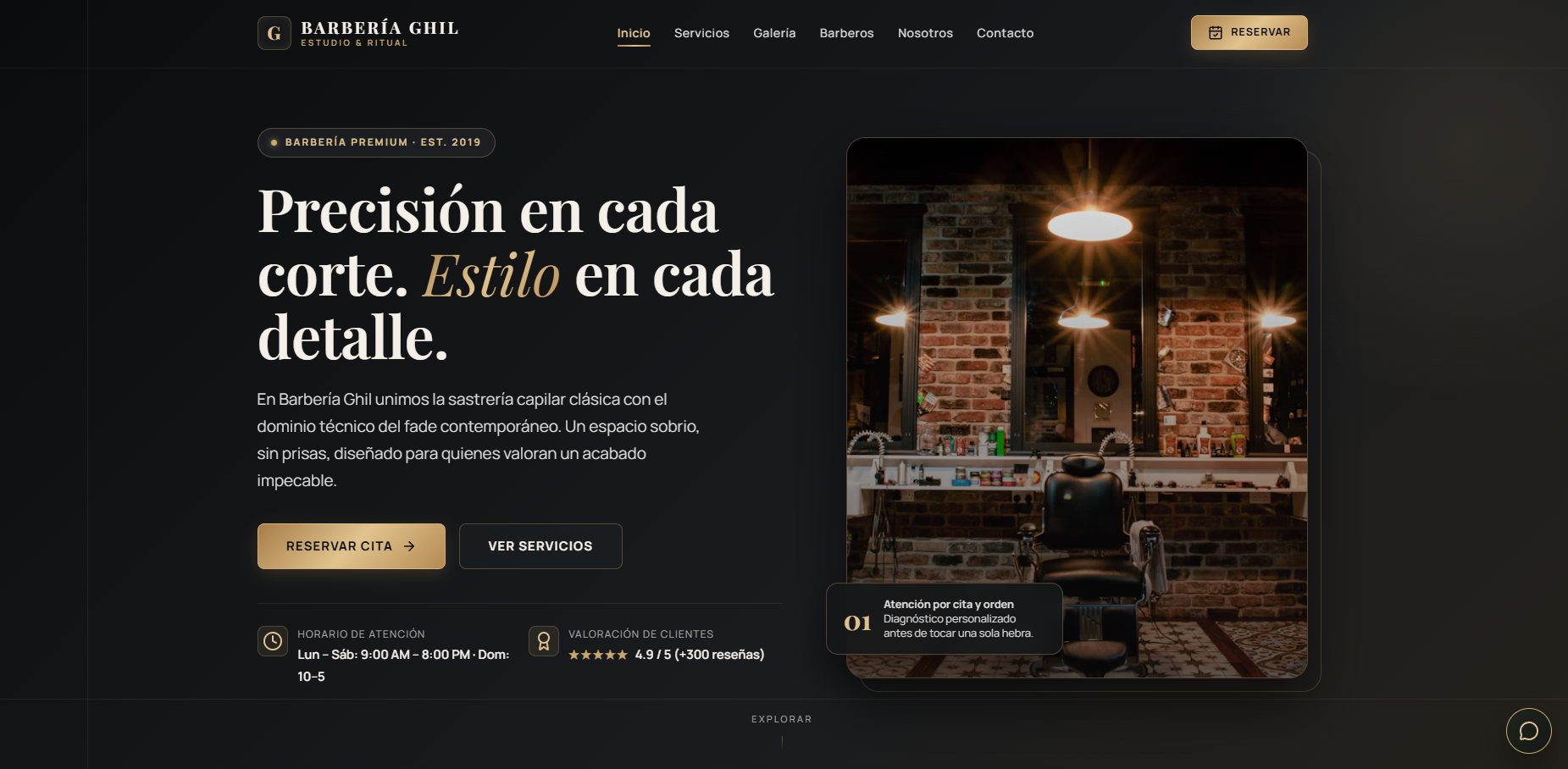 Barbería Premium - Sitio Web Profesional